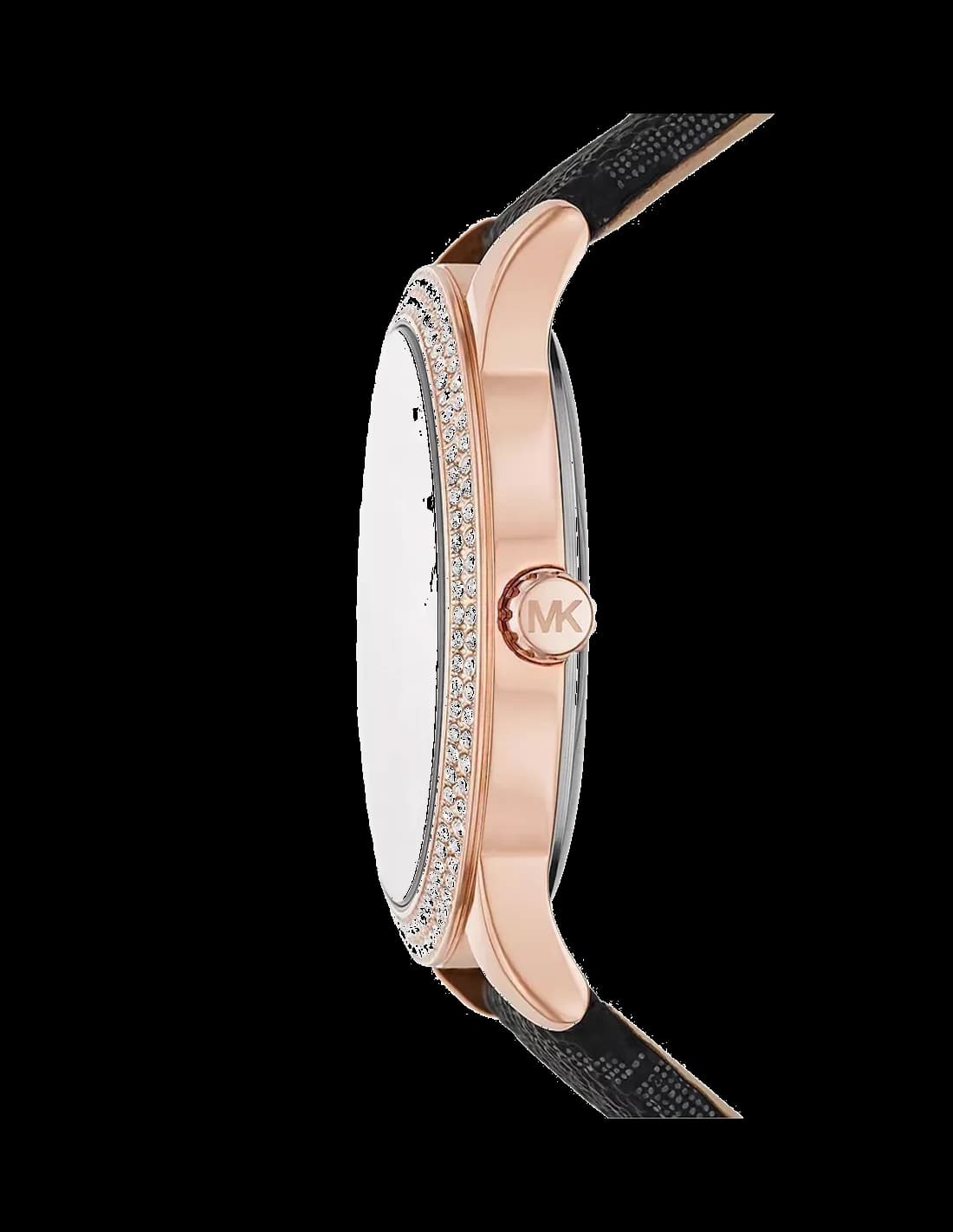 Montre Michael Kors MK6968 Tibby multifonction ornée de cristaux cadran noir vue 3