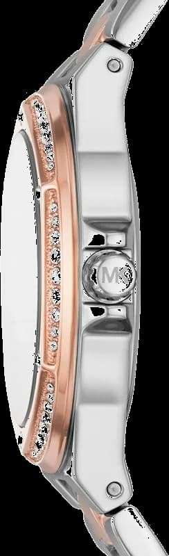 Bracelet Michael Kors MK6989 en acier inoxydable bicolore or et argent, maillons alternés