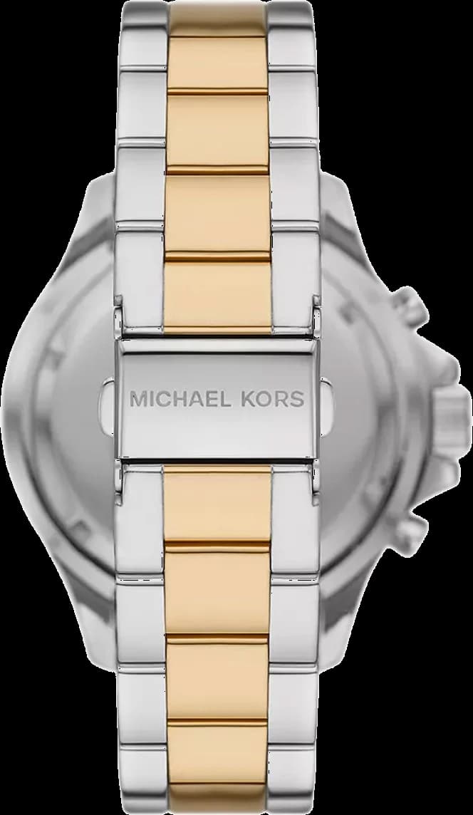 Bracelet Michael Kors MK7209 bicolore or et acier inoxydable, maillons polis et cristaux incrustés pour un éclat luxueux