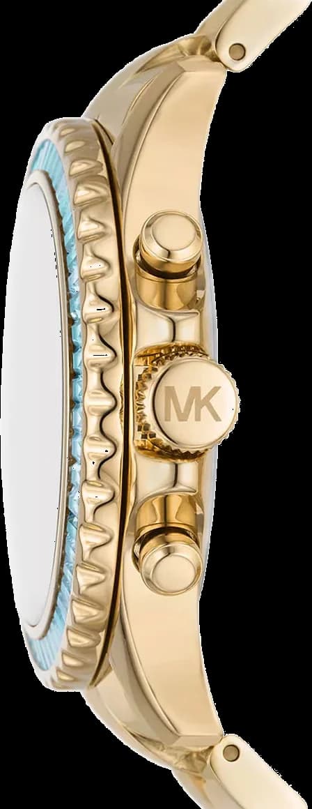 Bracelet Michael Kors MK7210 en acier inoxydable doré jaune, maillons polis, fermoir déployante sécurité