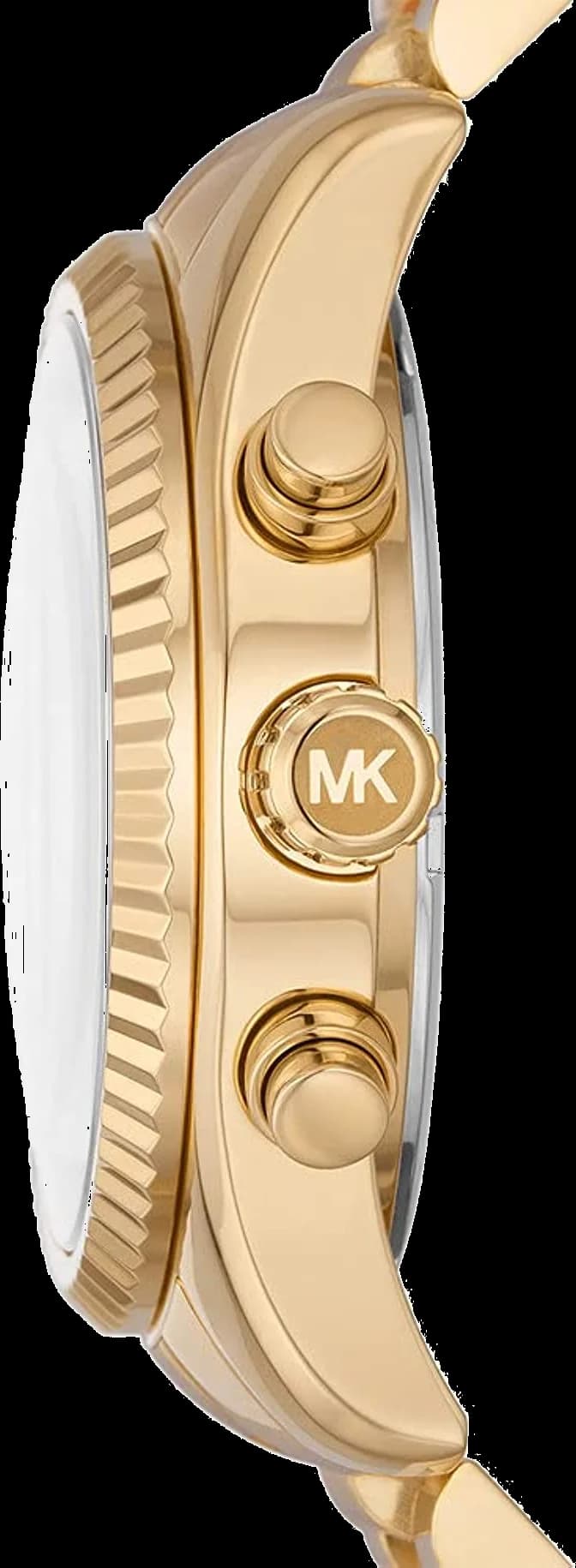 Cadran Michael Kors MK7216 au cadran turquoise soleillé, index bâtons et aiguilles dorées, date à 3h