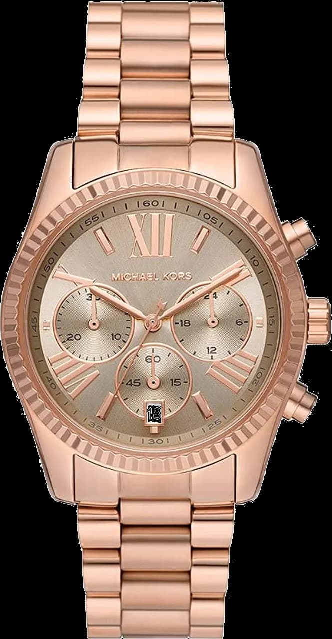 Montre Michael Kors MK7217 au cadran blanc nacré et index dorés, style chic intemporel