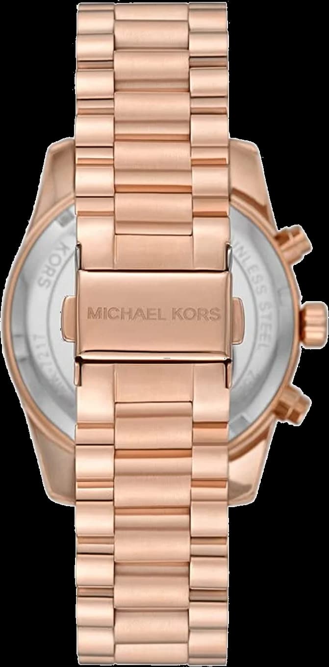 Bracelet Michael Kors MK7217 en acier or rose à maillons, fermoir déployant sécurisé