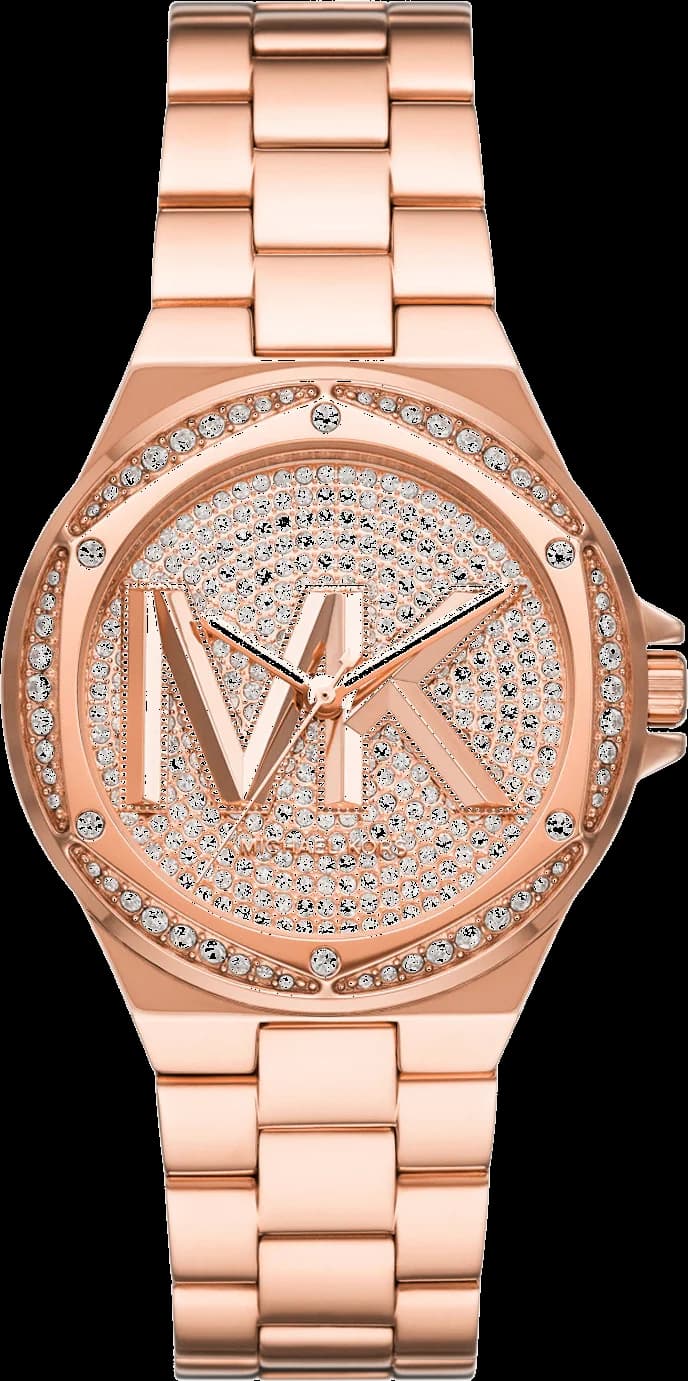 Montre Michael Kors MK7230 au cadran blanc nacré avec index dorés et aiguilles dorées, style élégant et féminin