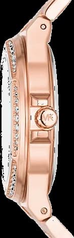 Bracelet Michael Kors MK7230 en acier inoxydable doré rose à maillons, fermoir déployante signé