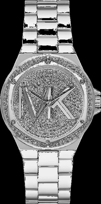 Montre Michael Kors MK7234 avec cadran argenté pavé de cristaux scintillants, style chic et élégant