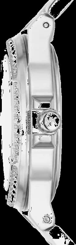 Bracelet Michael Kors MK7234 en acier inoxydable bicolore argent et or rose, maillons lisses et boucle déployante