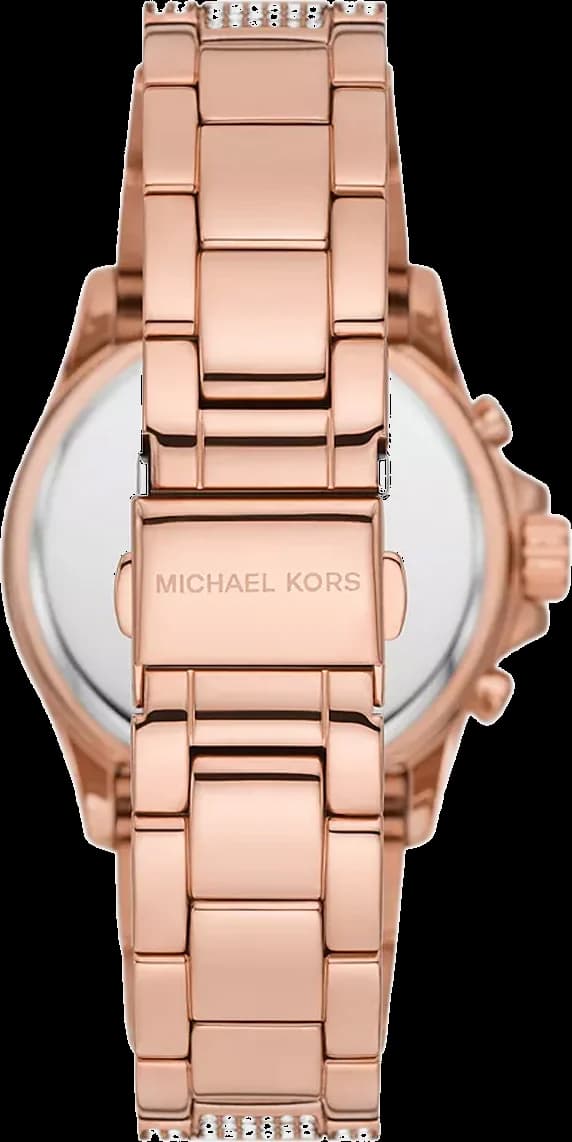 Cadran Michael Kors MK7235 avec index bâtons dorés, aiguilles luminescentes et guichet date à 3h