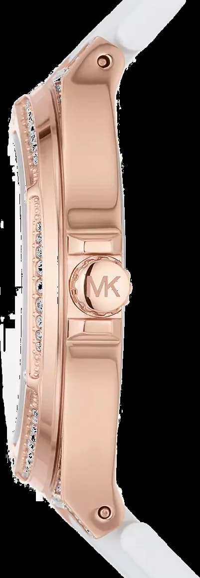 Bracelet Michael Kors MK7248 silicone blanc texturé boucle ardillon dorée fermoir ajustable
