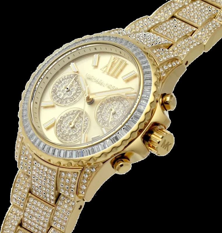 Bracelet Michael Kors MK7254 en acier inoxydable pavé de cristaux, fermoir déployant