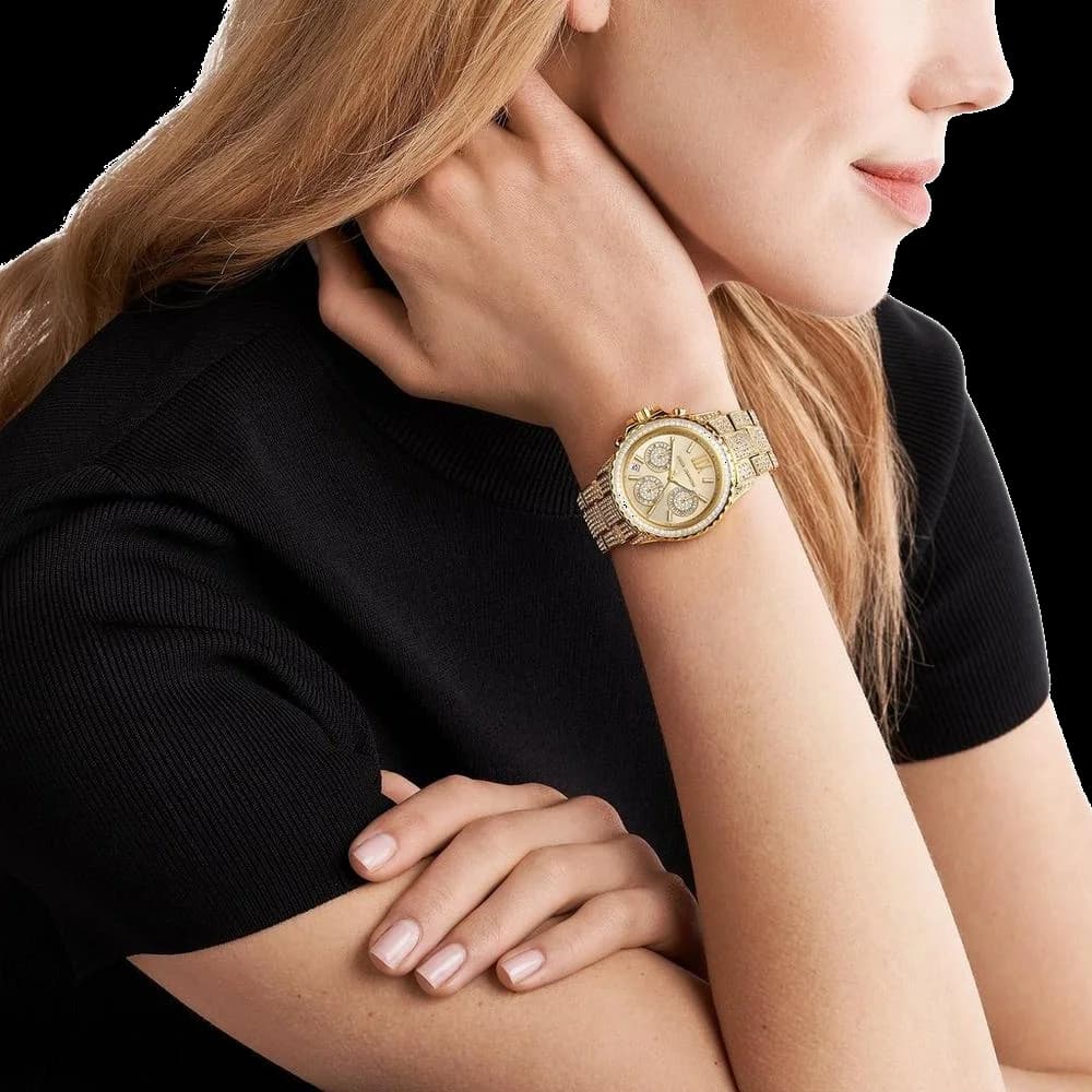 Montre femme Michael Kors Everest MK7254 cadran et bracelet pavés de cristaux vue 6