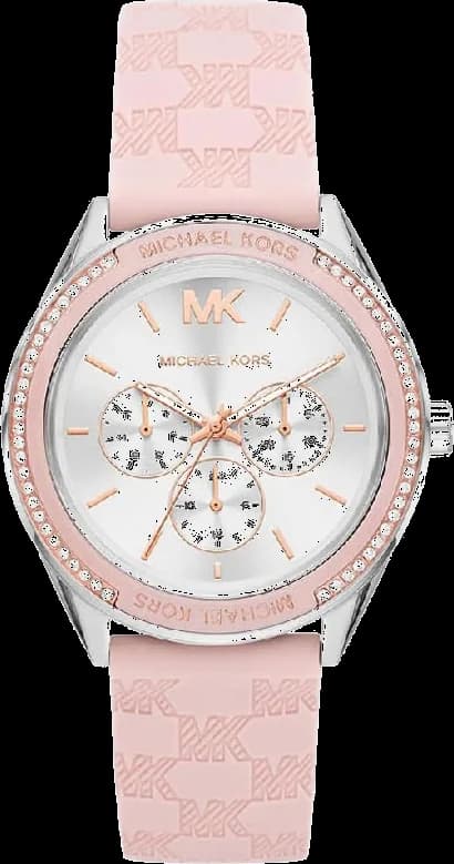 Montre Michael Kors Jessa MK7268 multifonction bracelet en silicone rose gaufré