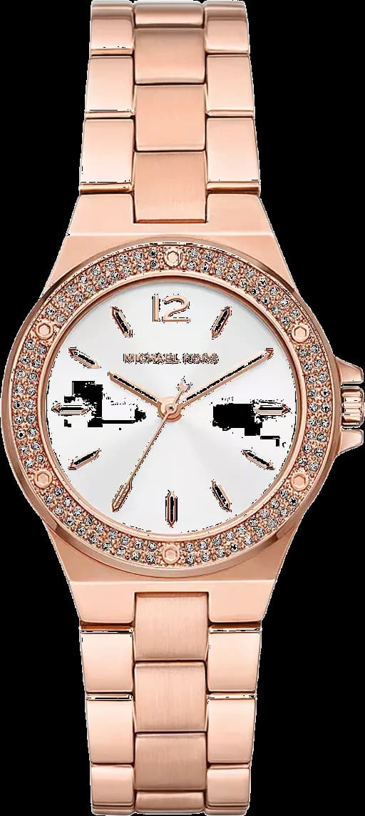 Montre Michael Kors MK7279 avec cadran pavé de cristaux, style élégant et raffiné, cadran rond doré et index scintillants