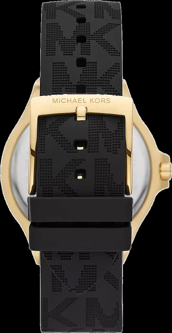 Cadran Michael Kors MK7281 avec index bâtons et aiguilles argentées sur fond noir mat