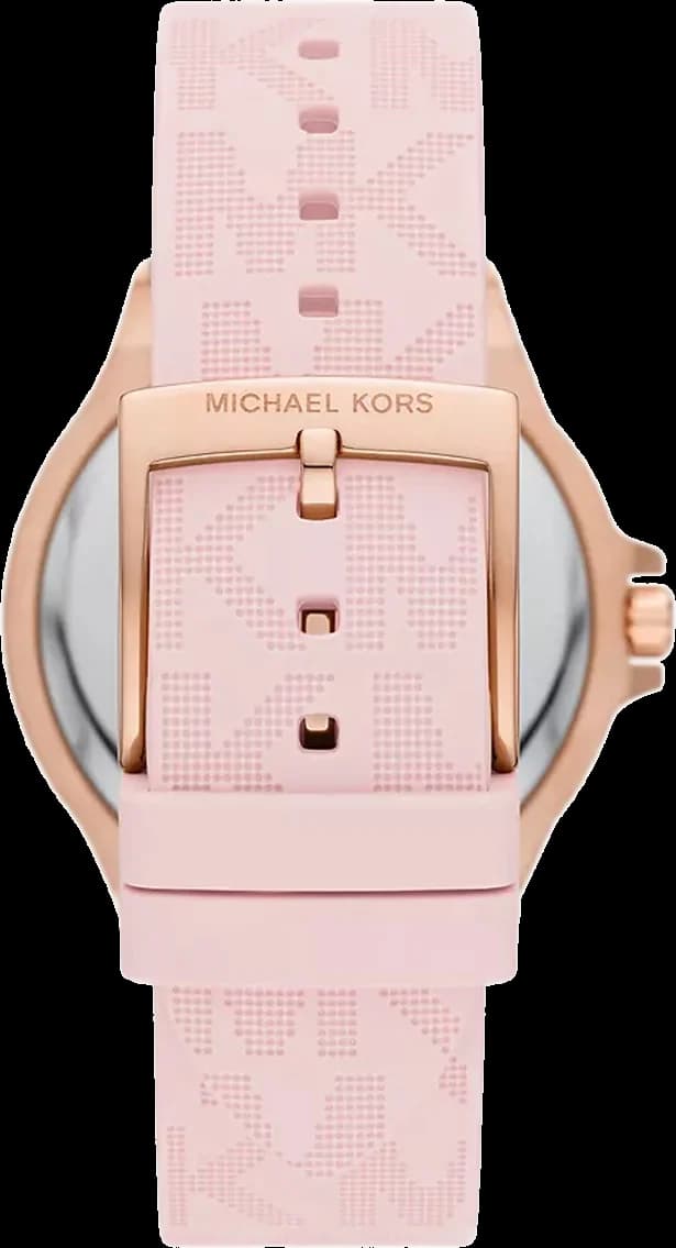 Cadran Michael Kors MK7282 présente un cadran or rose avec index dorés, aiguilles bâton et date à 3h