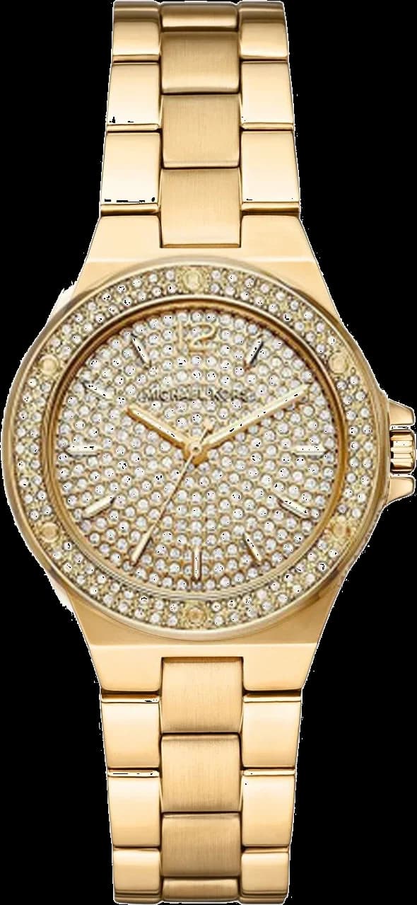 Montre Michael Kors MK7289 au cadran doré incrusté de cristaux, style chic et lumineux