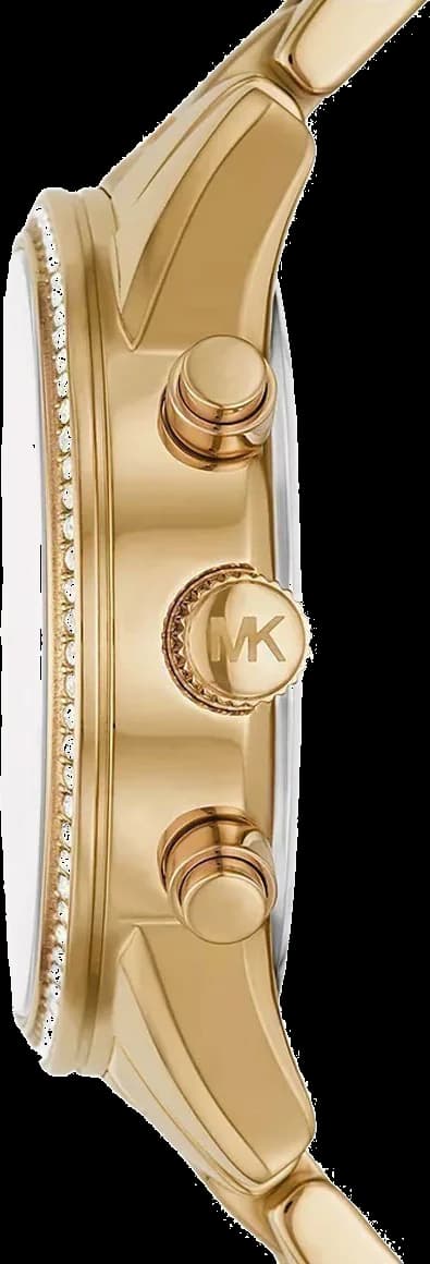 Montre femme chronographe Michael Kors Ritz MK7310 bracelet en acier doré jaune vue 3