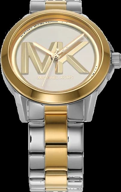 Montre femme Michael Kors MK7319 cadran logo MK bracelet bicolore acier et or vue 4