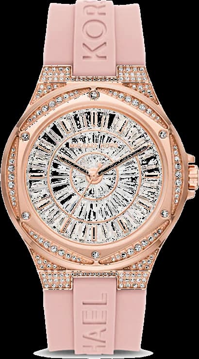 Montre Michael Kors MK7334 au cadran rose soleil et boîtier argenté, style élégant et moderne pour femme