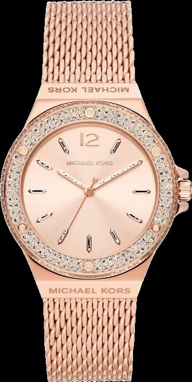 Montre Michael Kors Lennox MK7336 cadran or rose bracelet en maille milanaise