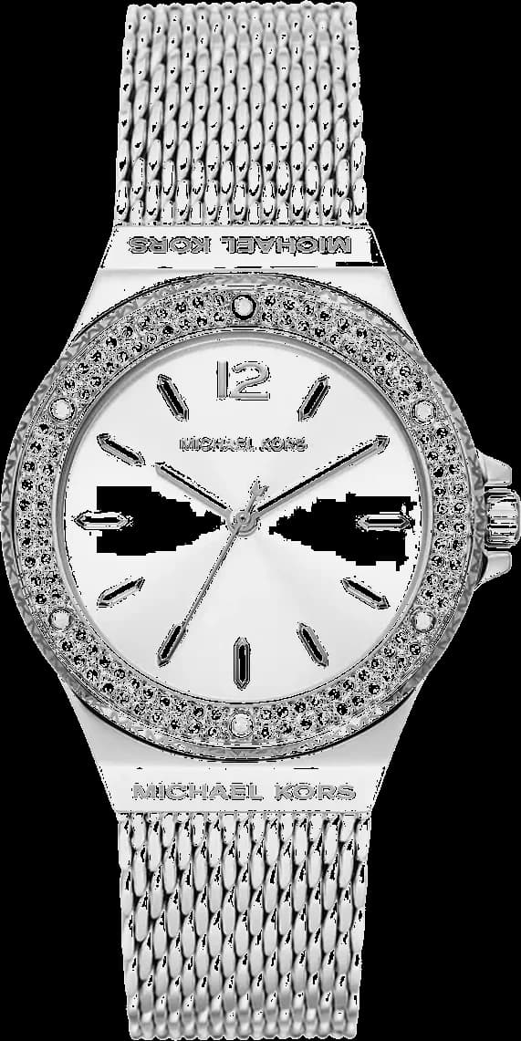 Montre Michael Kors MK7337 avec cadran argenté soleil et bracelet maille milanaise élégante