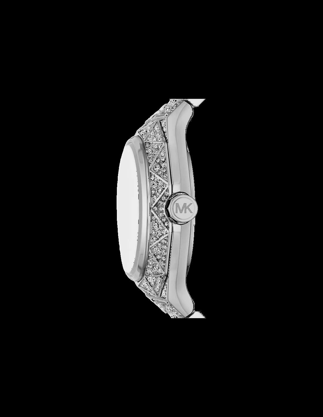Cadran Michael Kors MK7365LE aux index pavés de cristaux arc-en-ciel et aiguilles dorées, édition limitée
