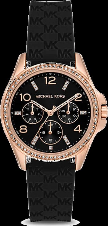 Montre Michael Kors MK7373 en acier doré avec cadran champagne et index dorés, design élégant et sportif