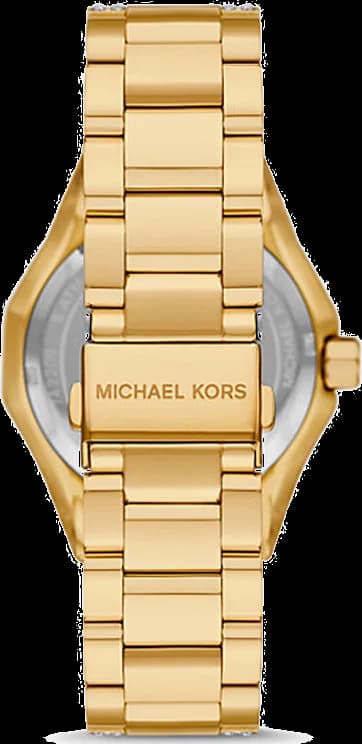 Bracelet Michael Kors MK7398 en acier inoxydable doré, maillons lisses, fermoir déployant sécurisé