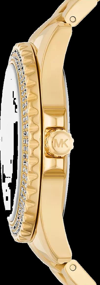 Bracelet Michael Kors MK7401 en acier inoxydable doré à maillons, fermoir déployante, finition brillante et raffinée