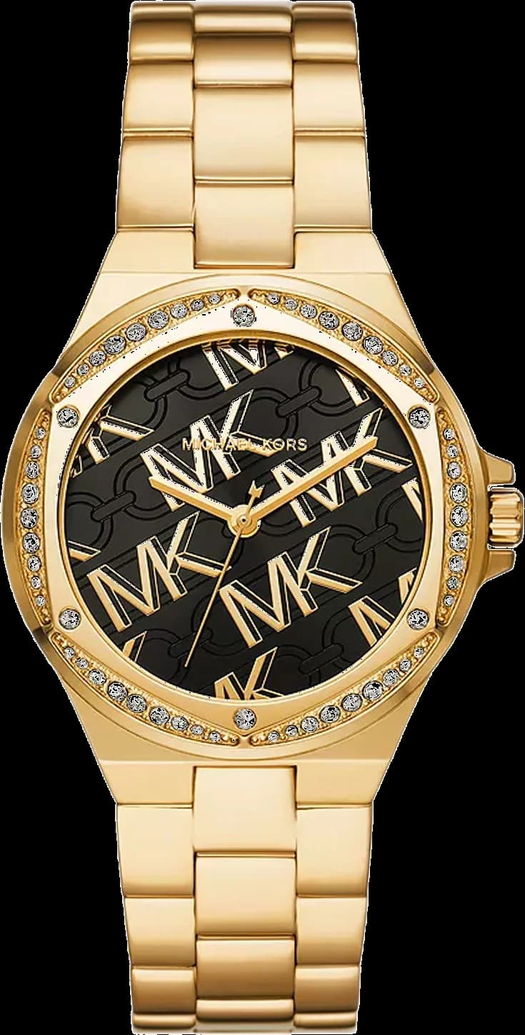 Montre Michael Kors MK7404 au cadran noir rehaussé d'index dorés, style chic et intemporel