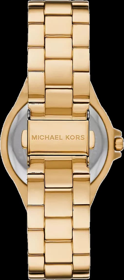 Cadran Michael Kors MK7404 aux index dorés et aiguilles luminescentes, date à 3h pour un look moderne