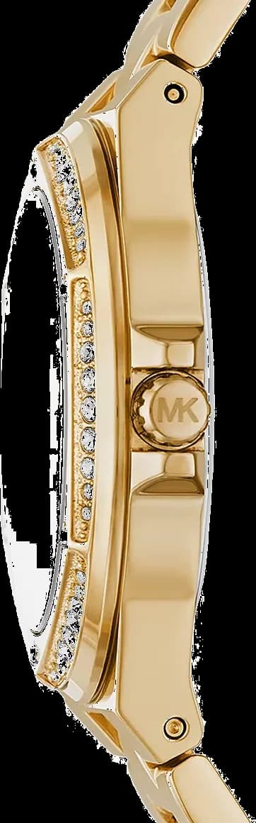 Bracelet Michael Kors MK7404 en acier inoxydable doré avec fermoir déployant, maillons élégants et confortables