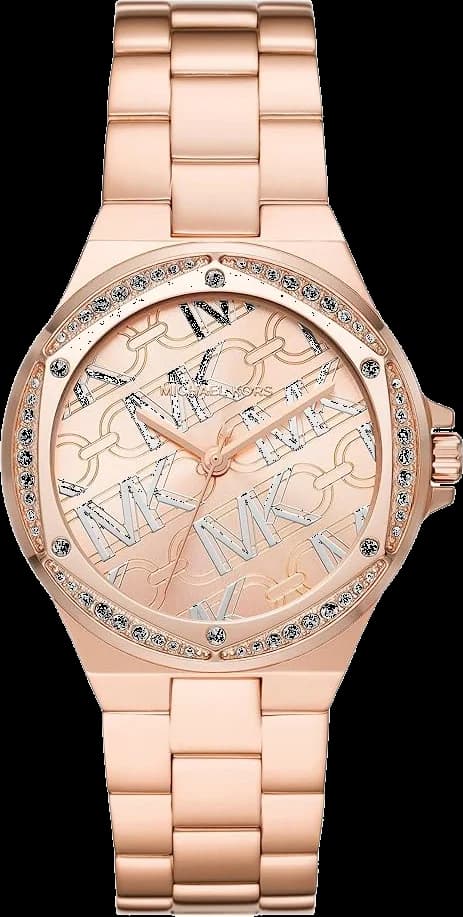 Montre Michael Kors MK7405 au cadran noir et aiguilles dorées, style chic et moderne