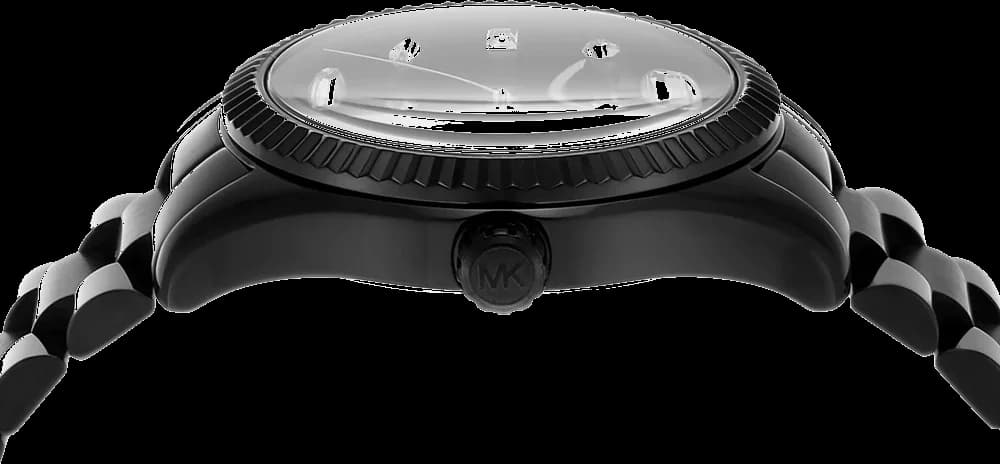 Bracelet Michael Kors MK7442 en acier inoxydable, maillons polis et satinés, fermoir déployant