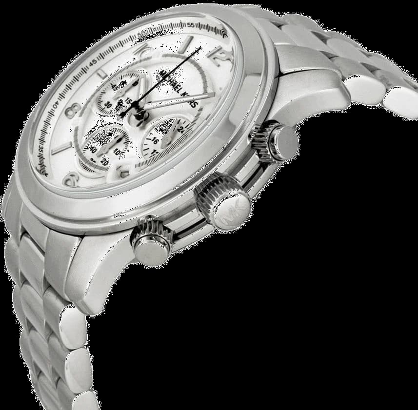 Bracelet Michael Kors MK8086 en acier inoxydable bicolore or et argent, maillons polis, fermoir déployant