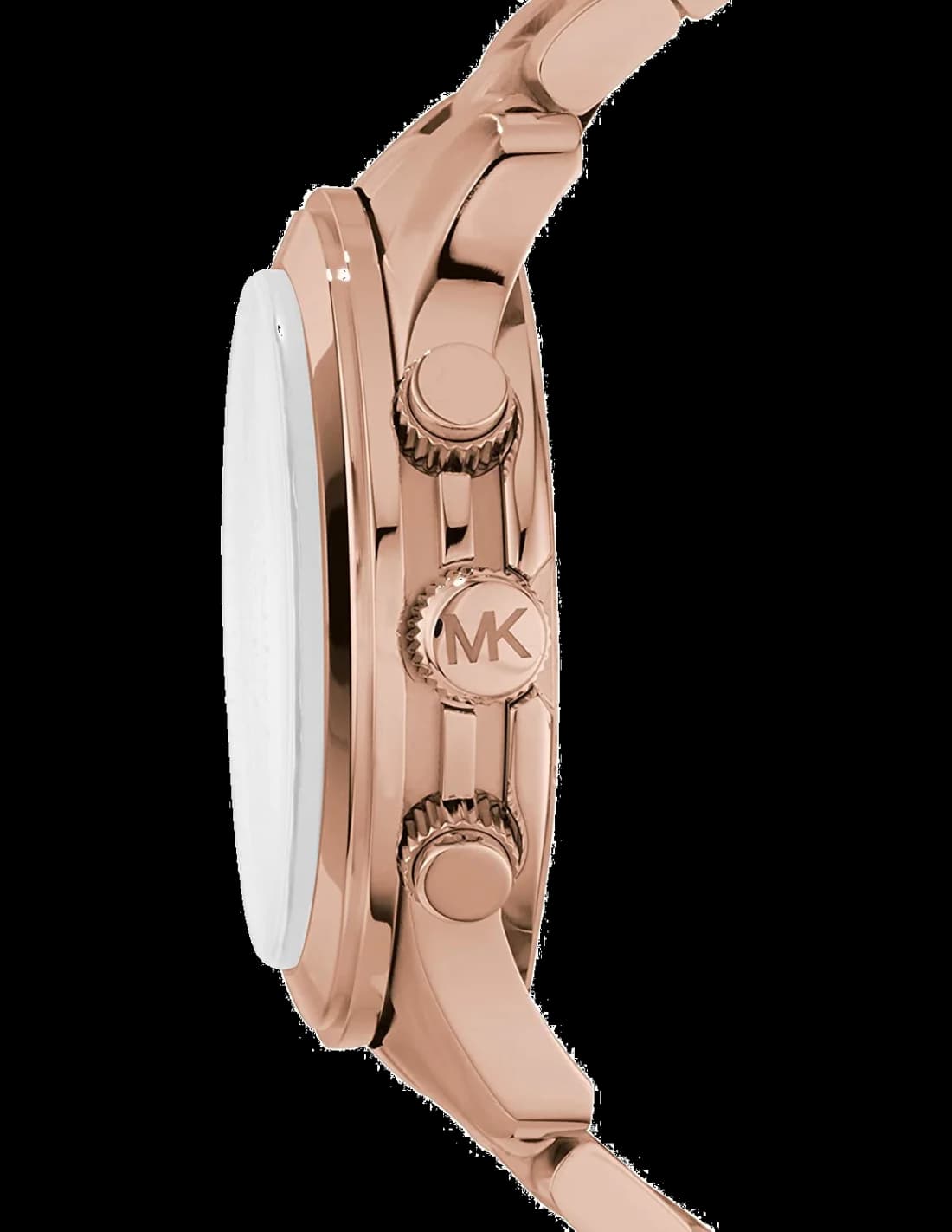 Cadran Michael Kors MK8096 avec index bâtons appliqués, aiguilles dorées, compteurs chronographe et date à 4h30