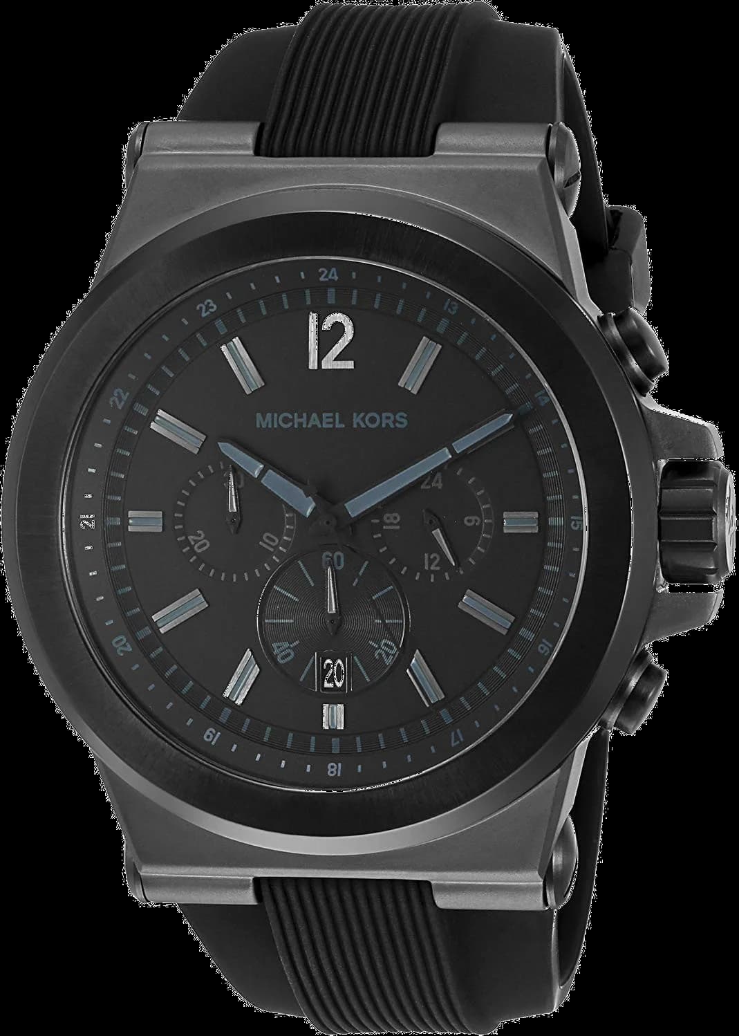 Montre Michael Kors MK8152 avec cadran noir et lunette en acier doré, style chic et sportif