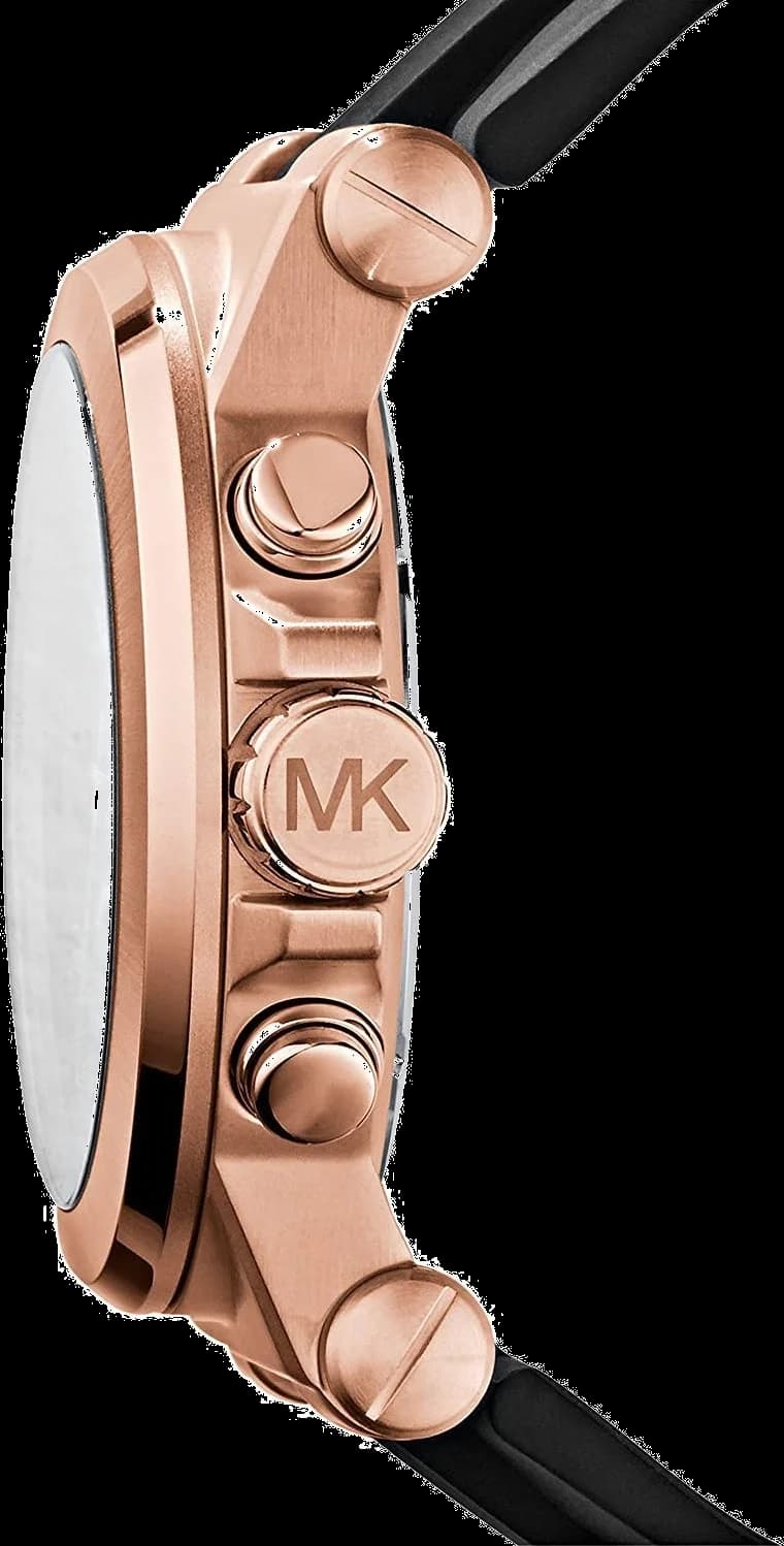 Bracelet Michael Kors MK8184 en acier bicolore avec maillons alternés or rose et argent, fermoir déployant