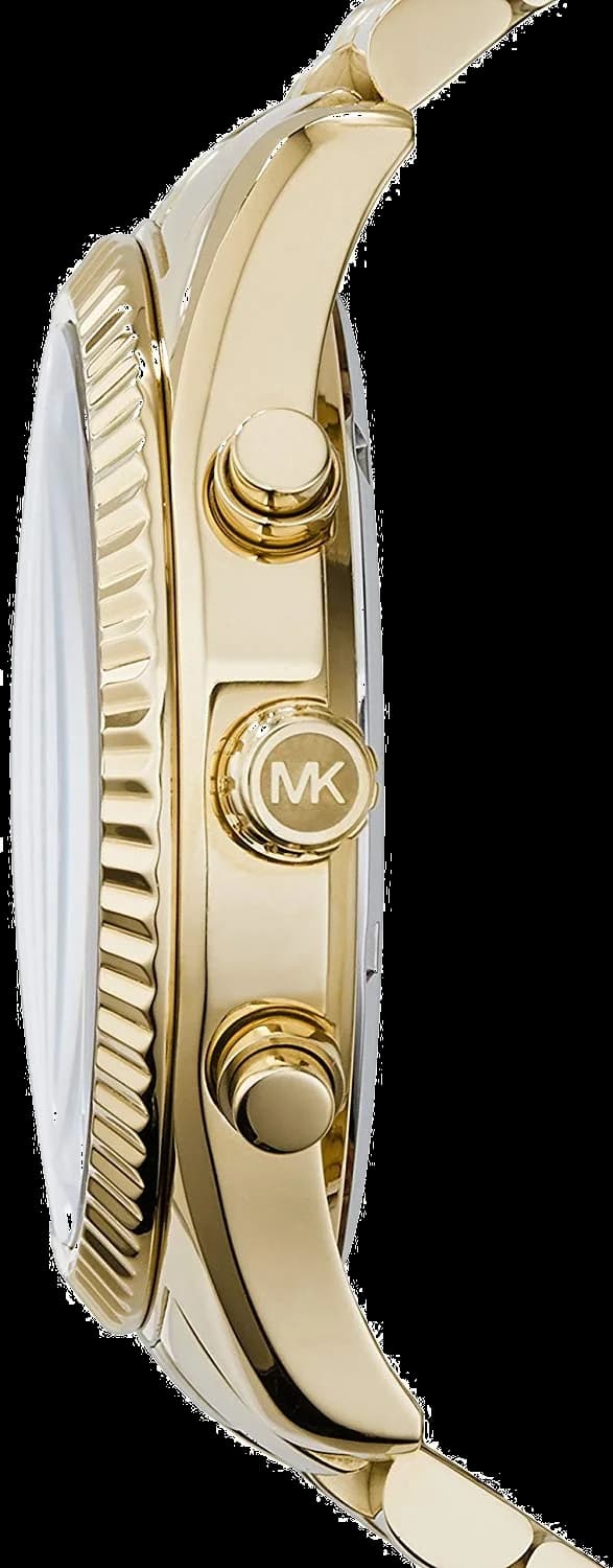 Cadran Michael Kors MK8286 affichant compteurs chronographe et date à 4h30, index appliqués dorés