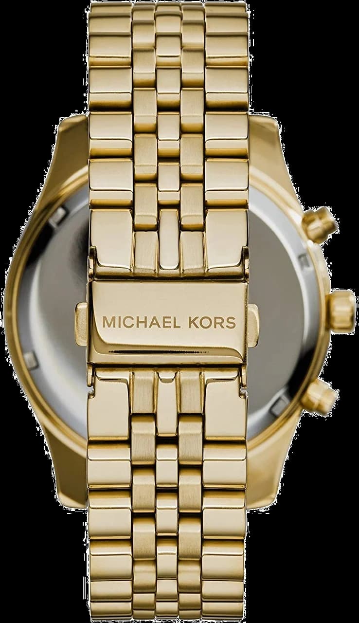 Bracelet Michael Kors MK8286 en acier doré maillé, fermoir déployant, aspect luxueux et robuste