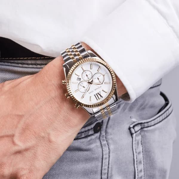 Montre Michael Kors MK8344 Lexington Bicolore Argent et Doré 45mm vue 6