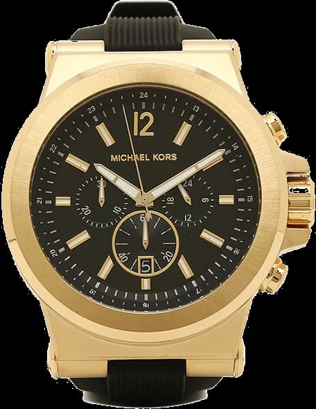 Montre Michael Kors MK8445 au design sport chic avec cadran noir texturé et détails dorés