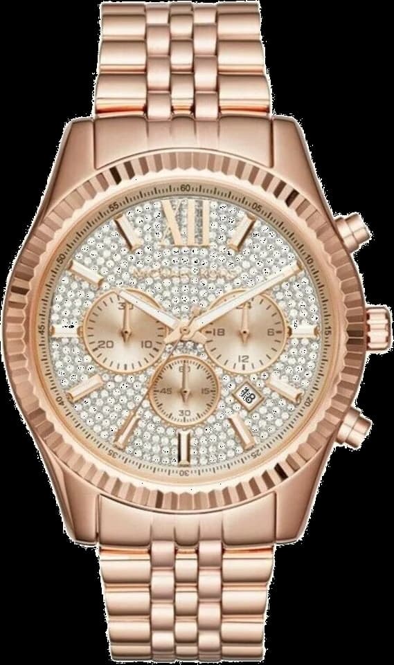 Montre Michael Kors MK8580 au cadran blanc nacré et index dorés, style chic et féminin
