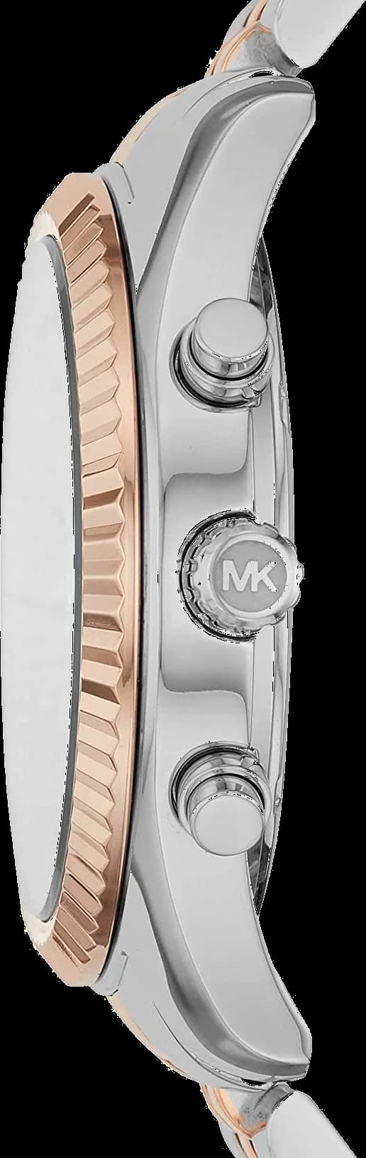 Cadran Michael Kors MK8714 avec index bâtons dorés sur fond noir et date à 3h