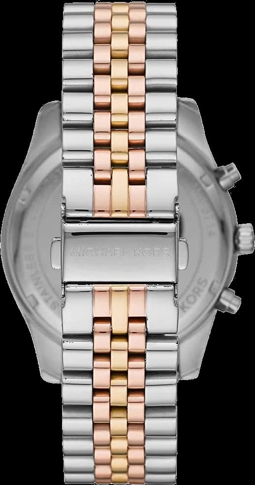 Bracelet Michael Kors MK8714 maillé acier bicolore avec maillons or rose et noirs