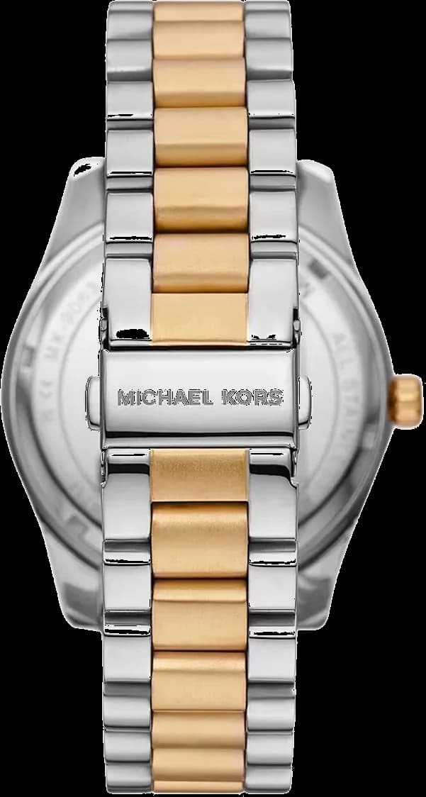 Cadran Michael Kors MK9063 vert soleil, index appliqués et aiguilles dorés, guichet date à 3h, design épuré