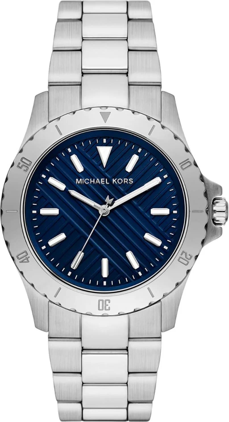Montre Michael Kors MK9079 avec cadran bleu nuit, acier argenté et style chic décontracté