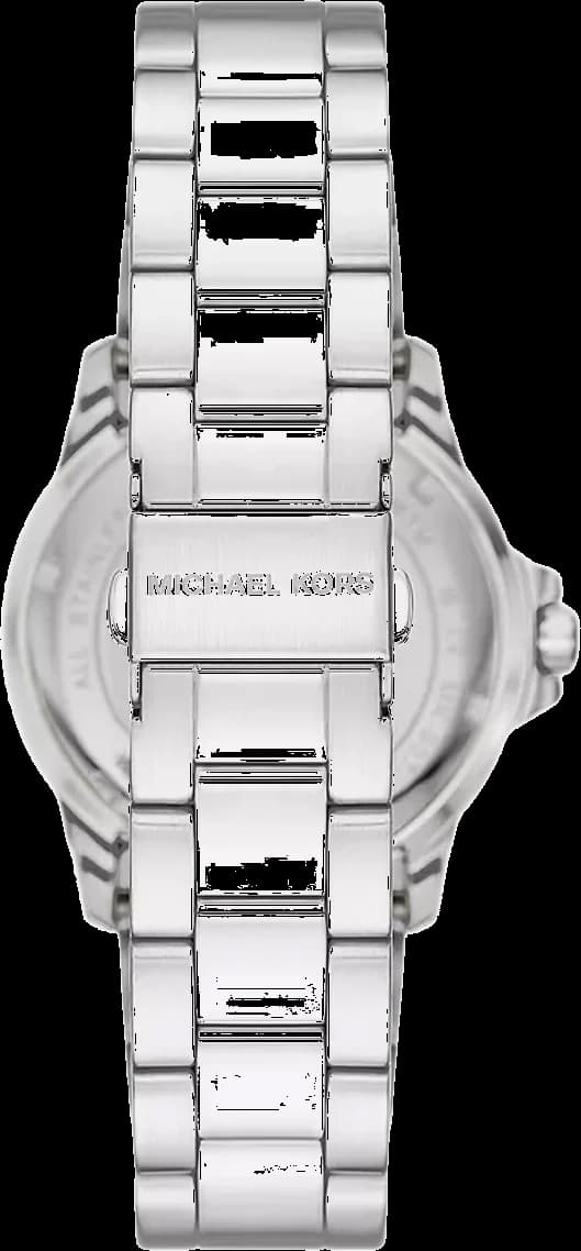 Bracelet Michael Kors MK9079 en acier argenté maillé, fermoir déployant triple, ajustable facilement