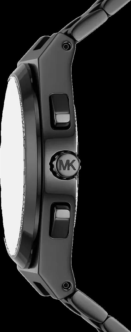 Bracelet Michael Kors MK9146 en acier noir avec boucle déployante, finition brossée et maillons larges