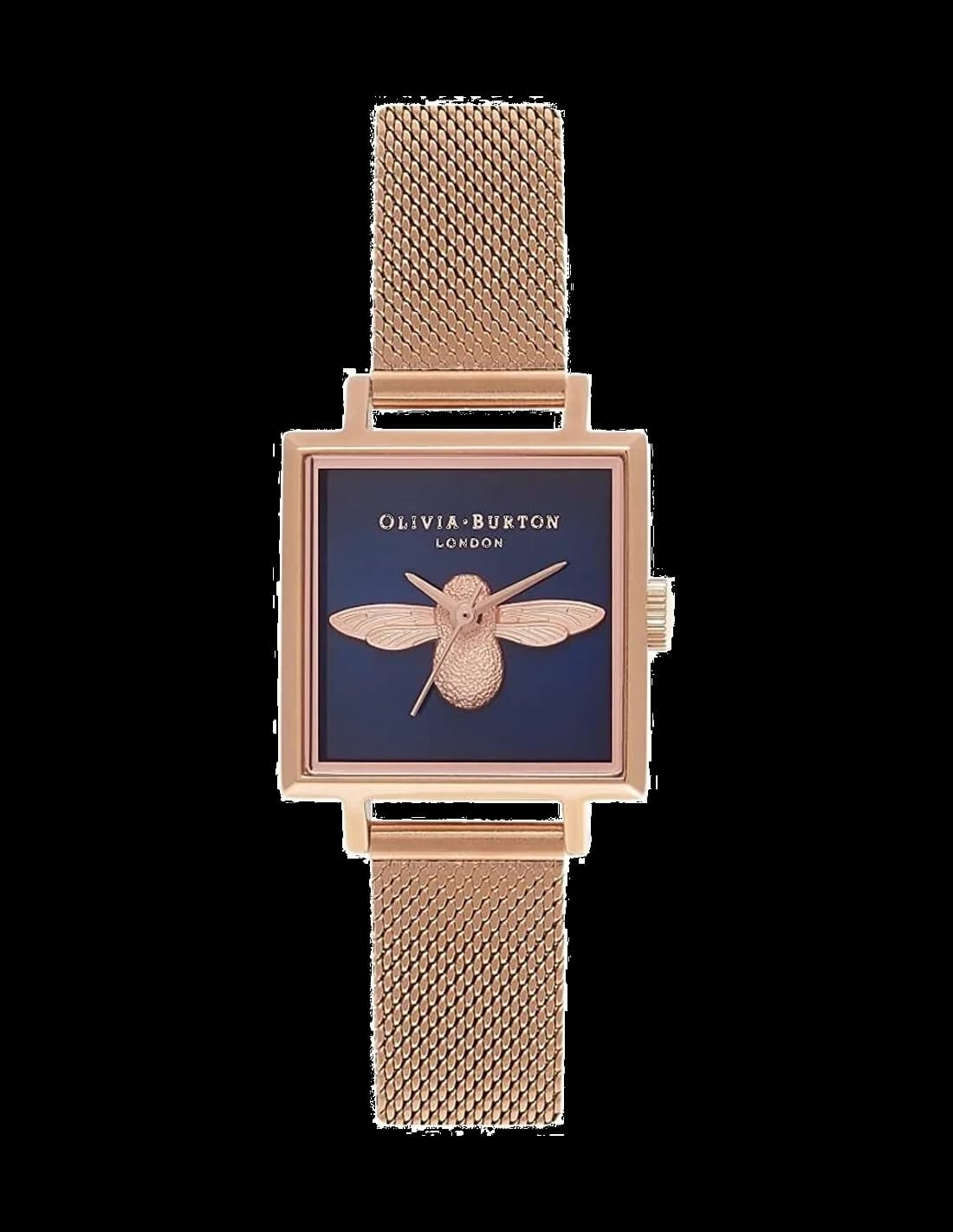 Montre Olivia Burton OB16AM96 avec cadran blanc orné d'une abeille 3D dorée et acier argenté